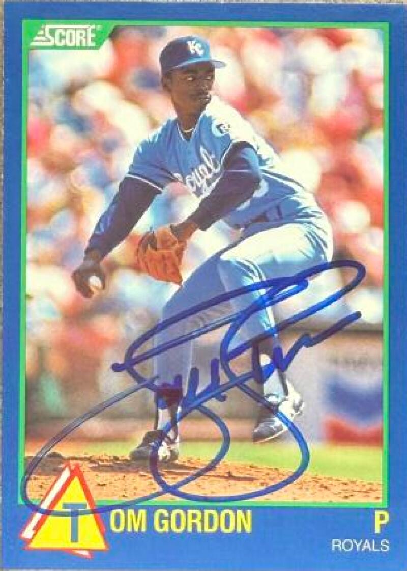 Tom Gordon Signed 1989 Score 100 Rising Stars Baseball Card - Kansas City Royals #68