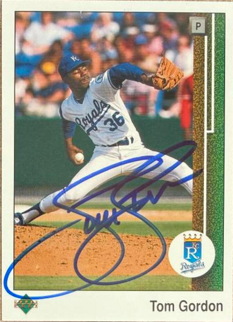 Tom Gordon Signed 1989 Upper Deck RC Baseball Card - Kansas City Royals #736