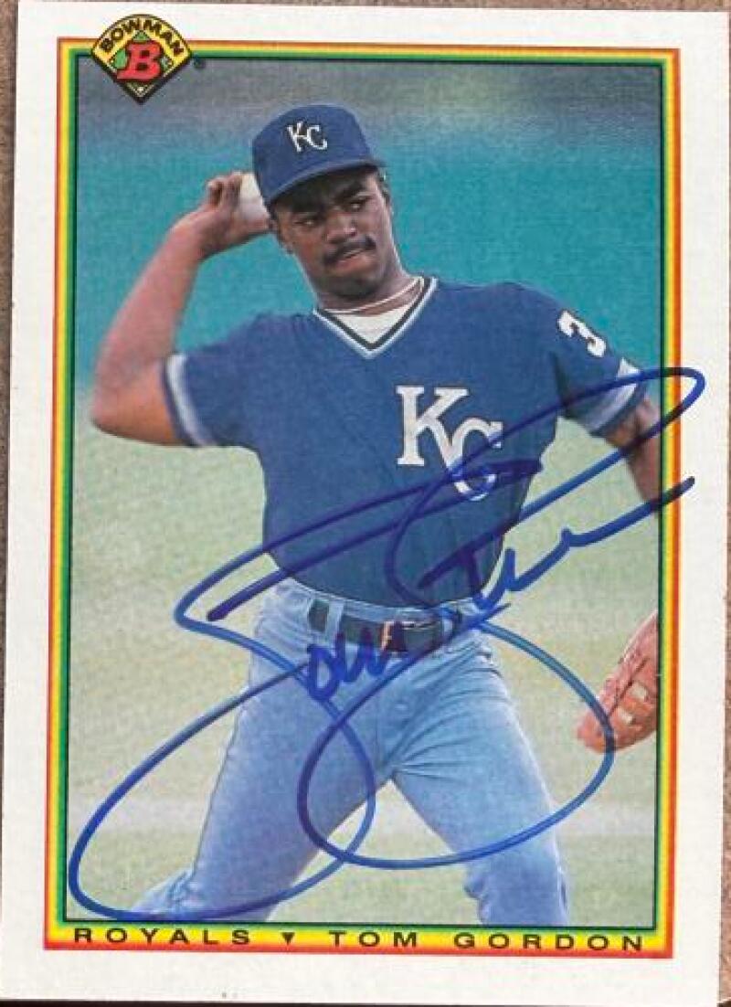 Tom Gordon Signed 1990 Bowman Baseball Card - Kansas City Royals #365