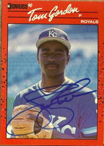 Tom Gordon Signed 1990 Donruss Baseball Card - Kansas City Royals #297