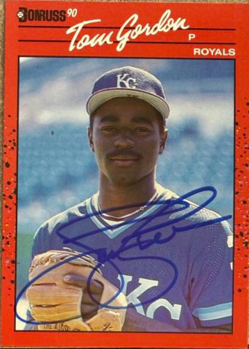 Tom Gordon Signed 1990 Donruss Baseball Card - Kansas City Royals #297