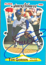 Tom Gordon Signed 1990 Fleer Award Winners Baseball Card - Kansas City Royals #15