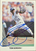 Tom Gordon Signed 1990 Leaf Baseball Card - Kansas City Royals #14