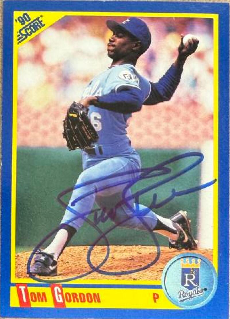 Tom Gordon Signed 1990 Score Baseball Card - Kansas City Royals #472