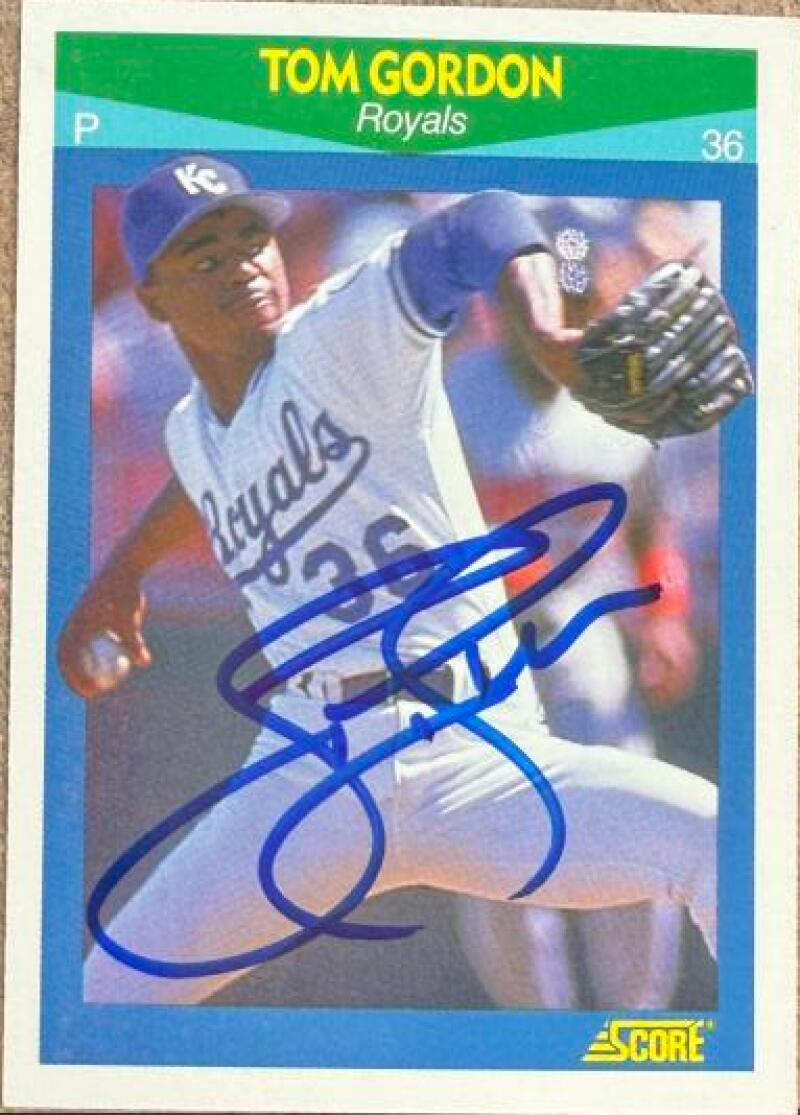 Tom Gordon Signed 1990 Score 100 Rising Stars Baseball Card - Kansas City Royals #1