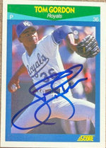 Tom Gordon Signed 1990 Score 100 Rising Stars Baseball Card - Kansas City Royals #1