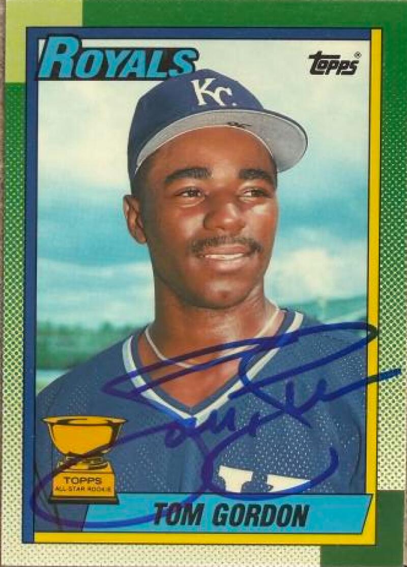 Tom Gordon Signed 1990 Topps Tiffany ASR Baseball Card - Kansas City Royals #752