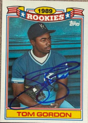 Tom Gordon Signed 1990 Topps Glossy Rookies Baseball Card - Kansas City Royals #10