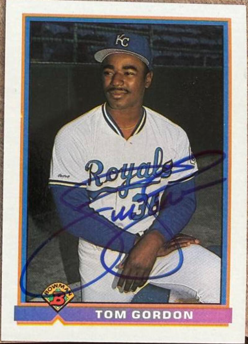 Tom Gordon Signed 1991 Bowman Baseball Card - Kansas City Royals #311