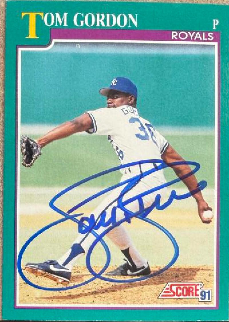 Tom Gordon Signed 1991 Score Baseball Card - Kansas City Royals #197