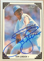 Tom Gordon Signed 1991 Leaf Baseball Card - Kansas City Royals #132