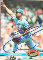 Tom Gordon Signed 1991 Stadium Club Baseball Card - Kansas City Royals #254
