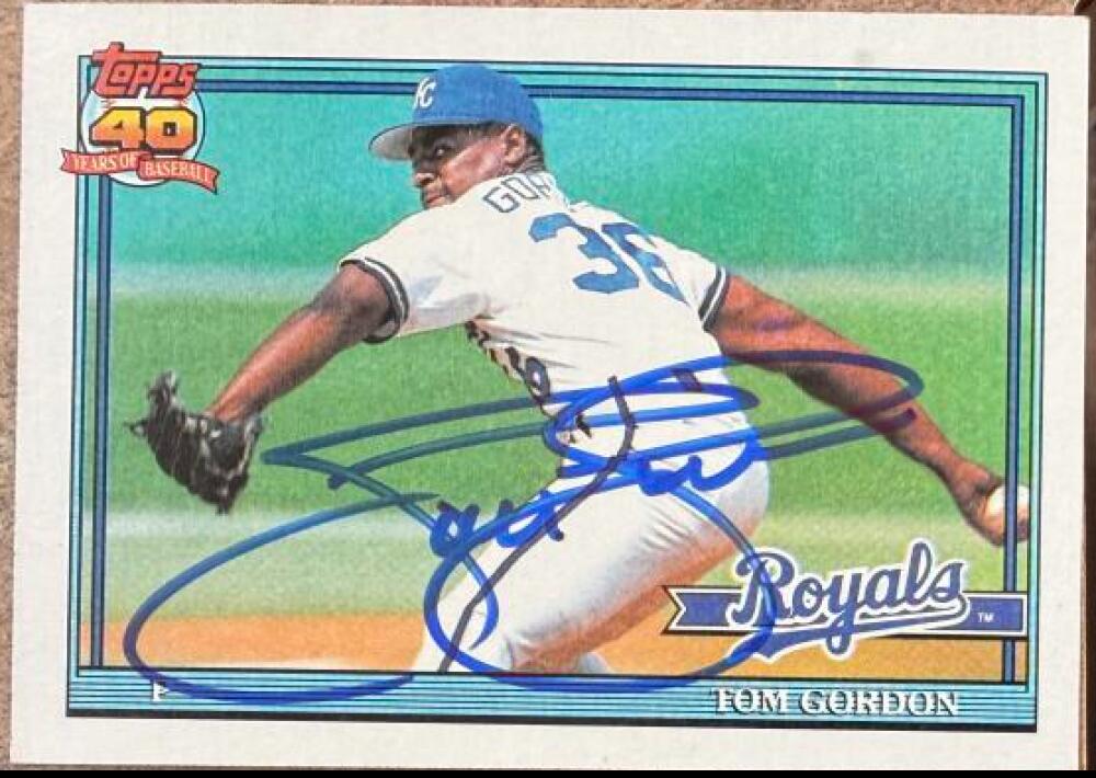 Tom Gordon Signed 1991 Topps Baseball Card - Kansas City Royals #248