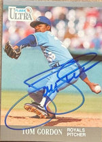 Tom Gordon Signed 1991 Fleer Ultra Baseball Card - Kansas City Royals #147