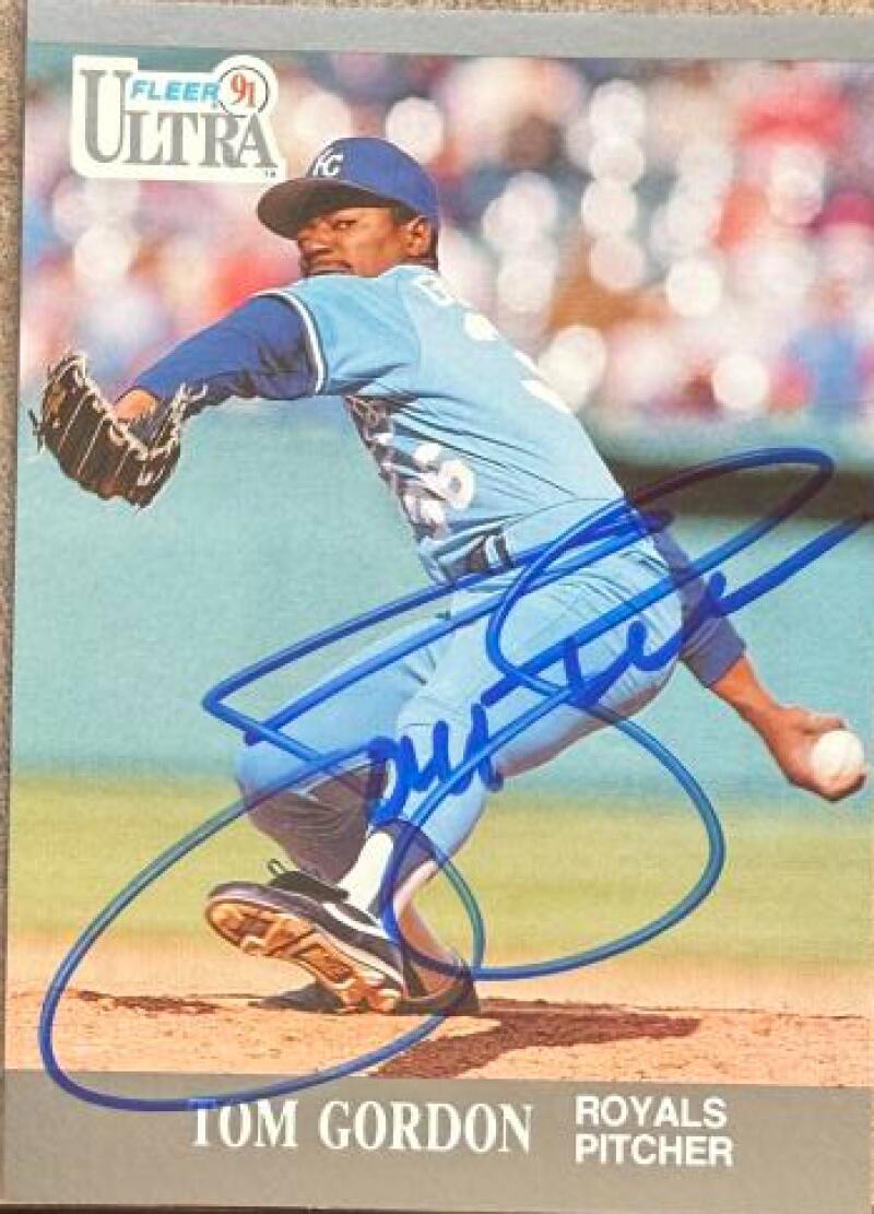 Tom Gordon Signed 1991 Fleer Ultra Baseball Card - Kansas City Royals #147