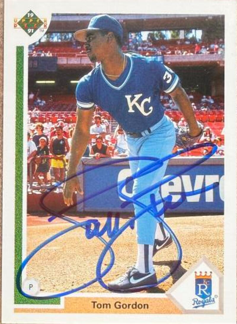 Tom Gordon Signed 1991 Upper Deck Baseball Card - Kansas City Royals #431
