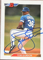 Tom Gordon Signed 1992 Bowman Baseball Card - Kansas City Royals #477