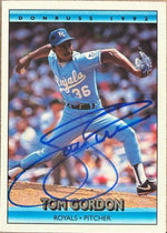 Tom Gordon Signed 1992 Donruss Baseball Card - Kansas City Royals #250