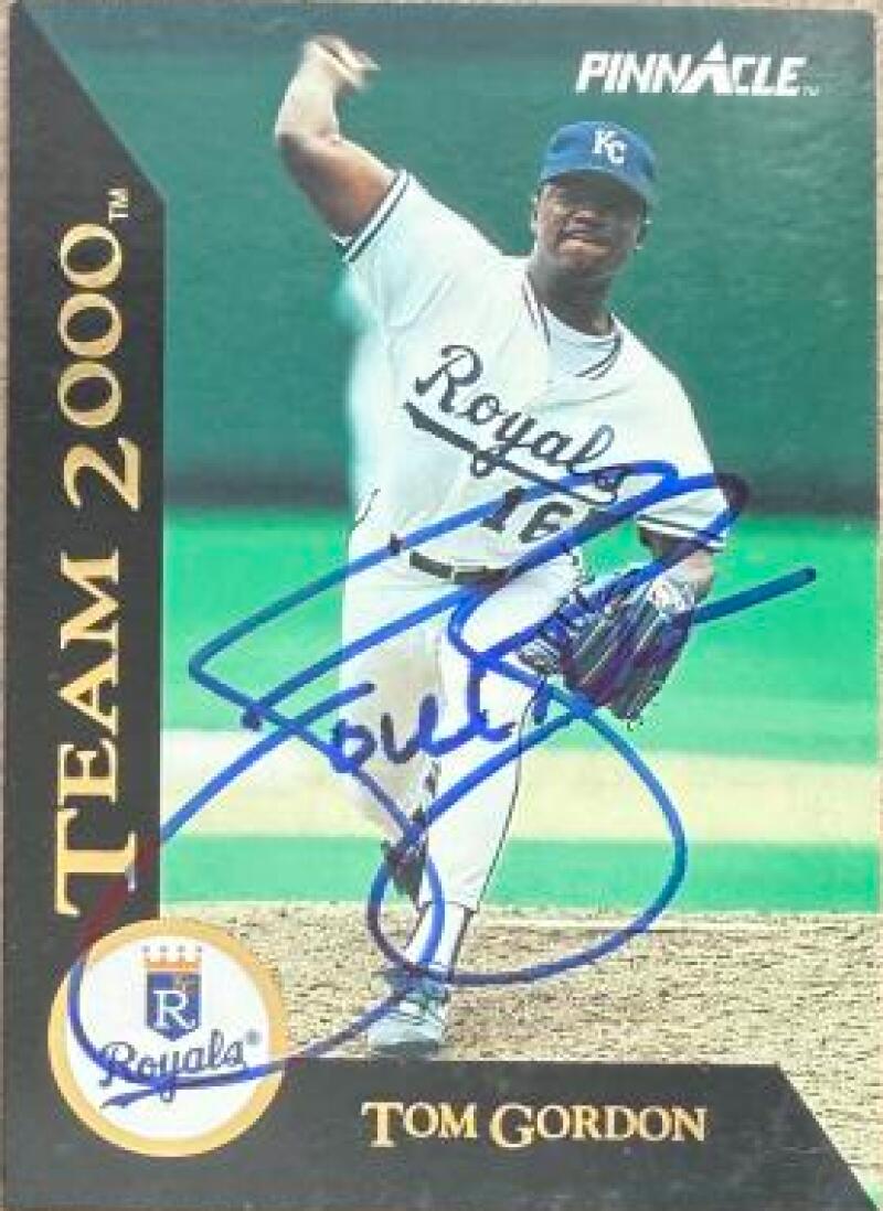 Tom Gordon Signed 1992 Pinnacle - Team 2000 Baseball Card - Kansas City Royals #58