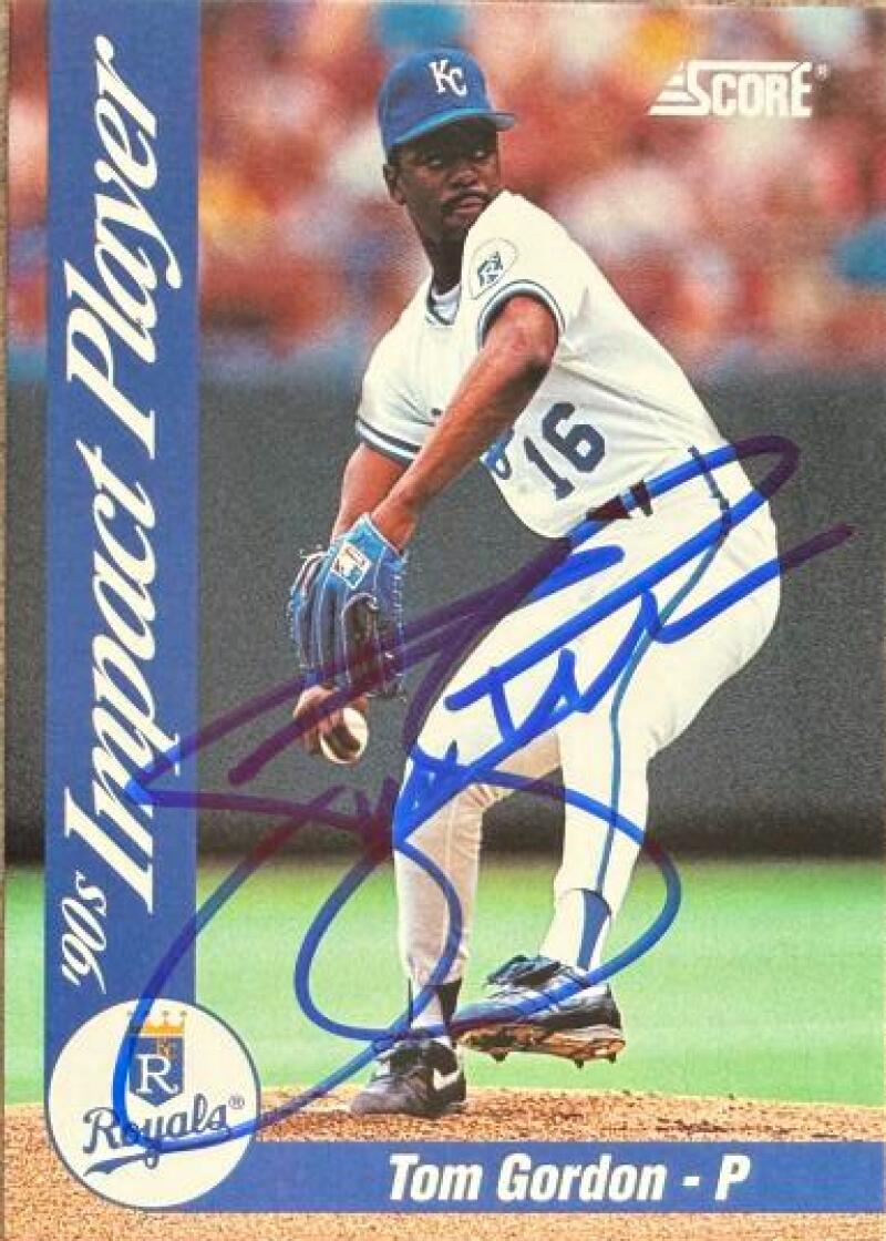 Tom Gordon Signed 1992 Score - 90's Impact Players Baseball Card - Kansas City Royals #69
