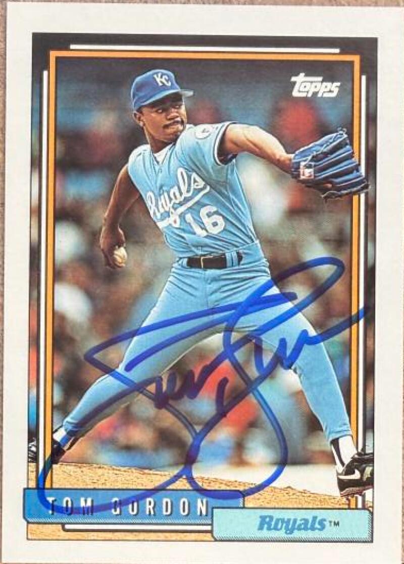 Tom Gordon Signed 1992 Topps Baseball Card - Kansas City Royals #431