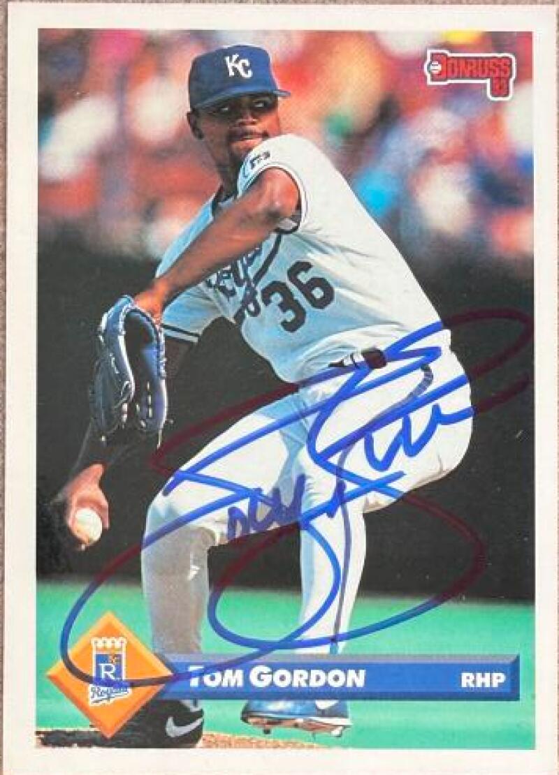 Tom Gordon Signed 1993 Donruss Baseball Card - Kansas City Royals #497