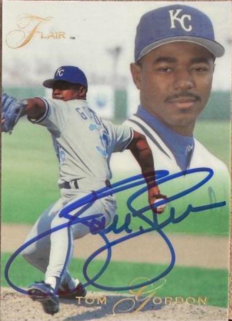 Tom Gordon Signed 1993 Flair Baseball Card - Kansas City Royals #215
