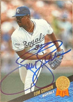 Tom Gordon Signed 1993 Leaf Baseball Card - Kansas City Royals #211