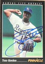 Tom Gordon Signed 1993 Pinnacle Baseball Card - Kansas City Royals #105