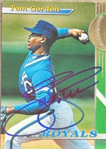 Tom Gordon Signed 1993 Stadium Club Team Baseball Card - Kansas City Royals #3