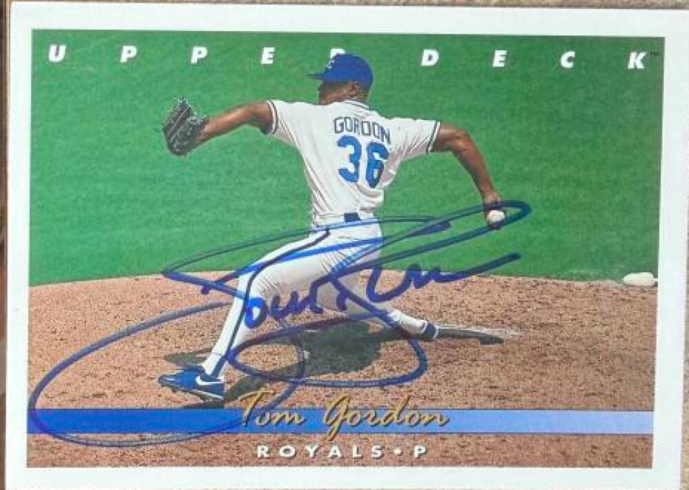 Tom Gordon Signed 1993 Upper Deck Baseball Card - Kansas City Royals #221