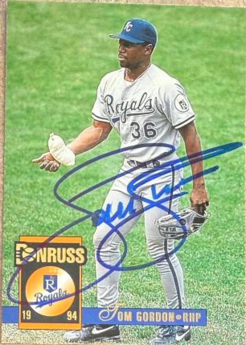Tom Gordon Signed 1994 Donruss Baseball Card - Kansas City Royals #450