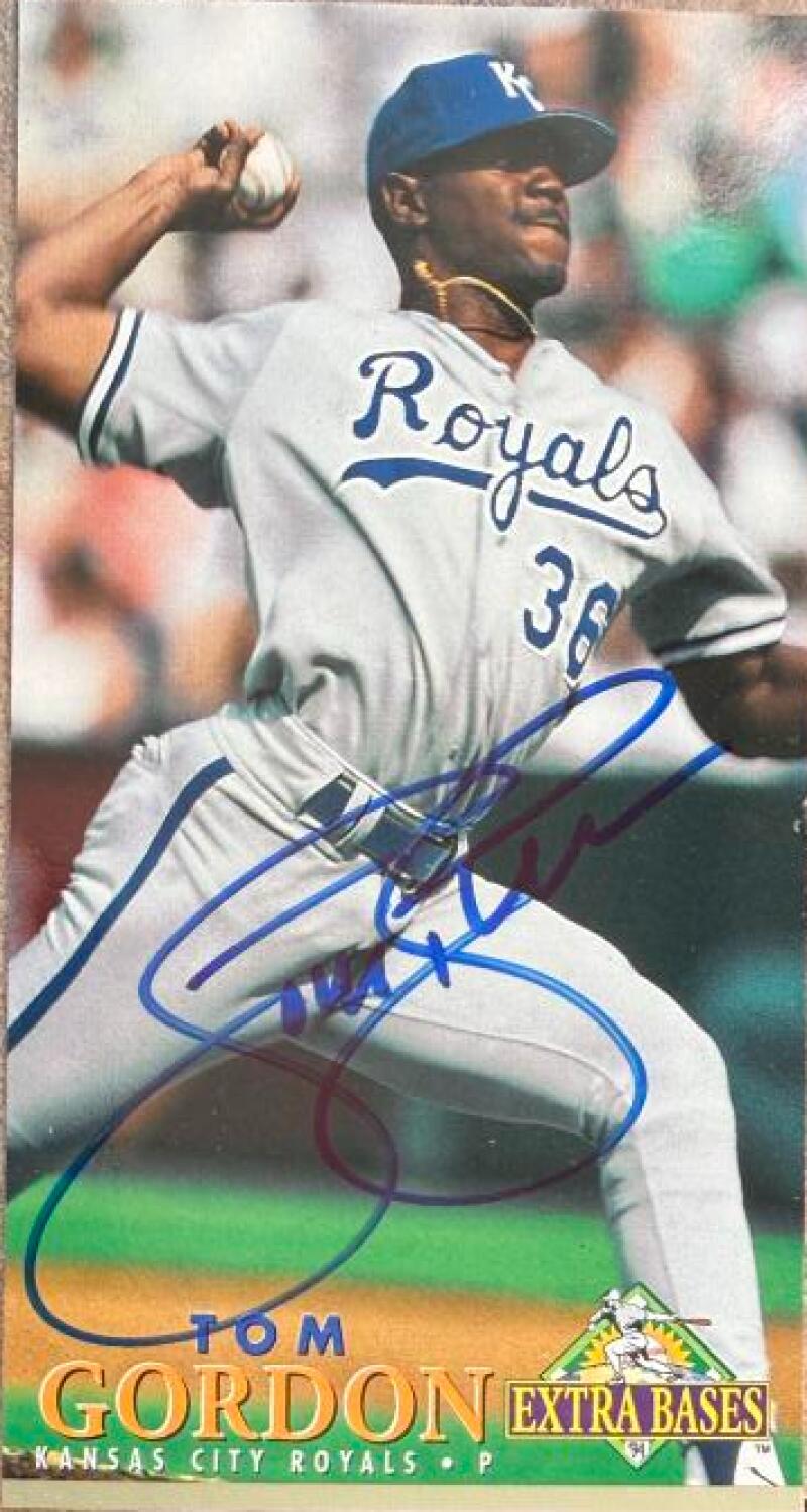 Tom Gordon Signed 1994 Fleer Extra Bases Baseball Card - Kansas City Royals #88