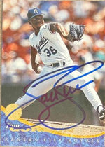 Tom Gordon Signed 1994 Leaf Baseball Card - Kansas City Royals #389