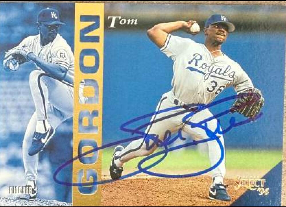 Tom Gordon Signed 1994 Score Select Baseball Card - Kansas City Royals #118