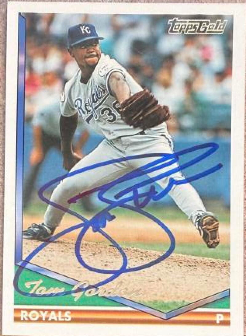 Tom Gordon Signed 1994 Topps Gold Baseball Card - Kansas City Royals #66