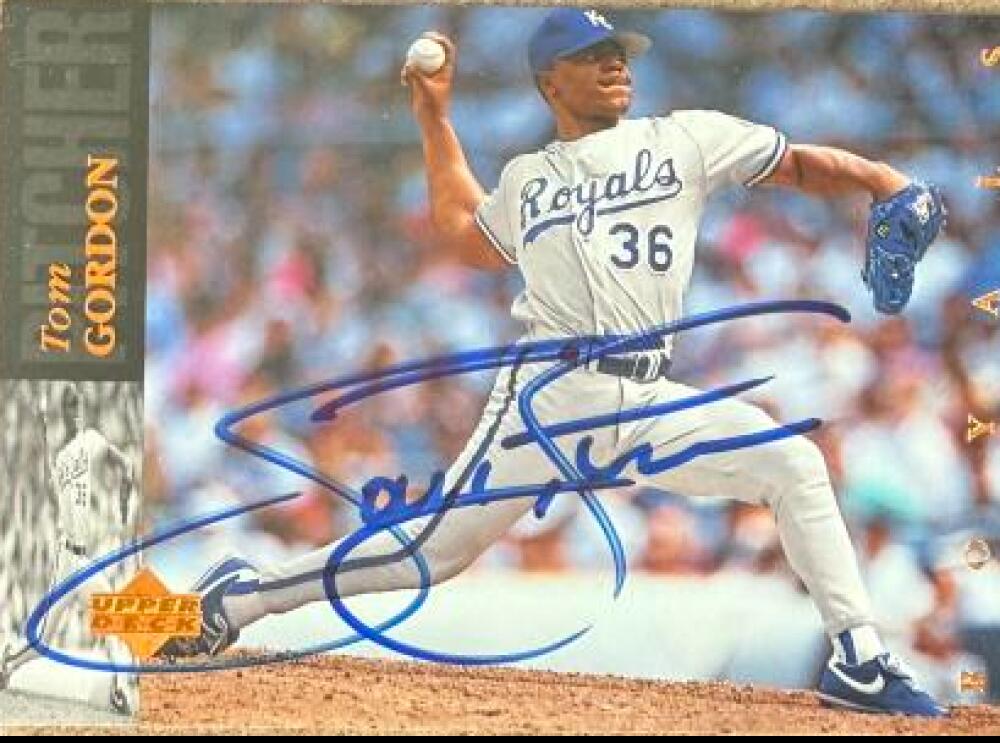 Tom Gordon Signed 1994 Upper Deck Baseball Card - Kansas City Royals #474