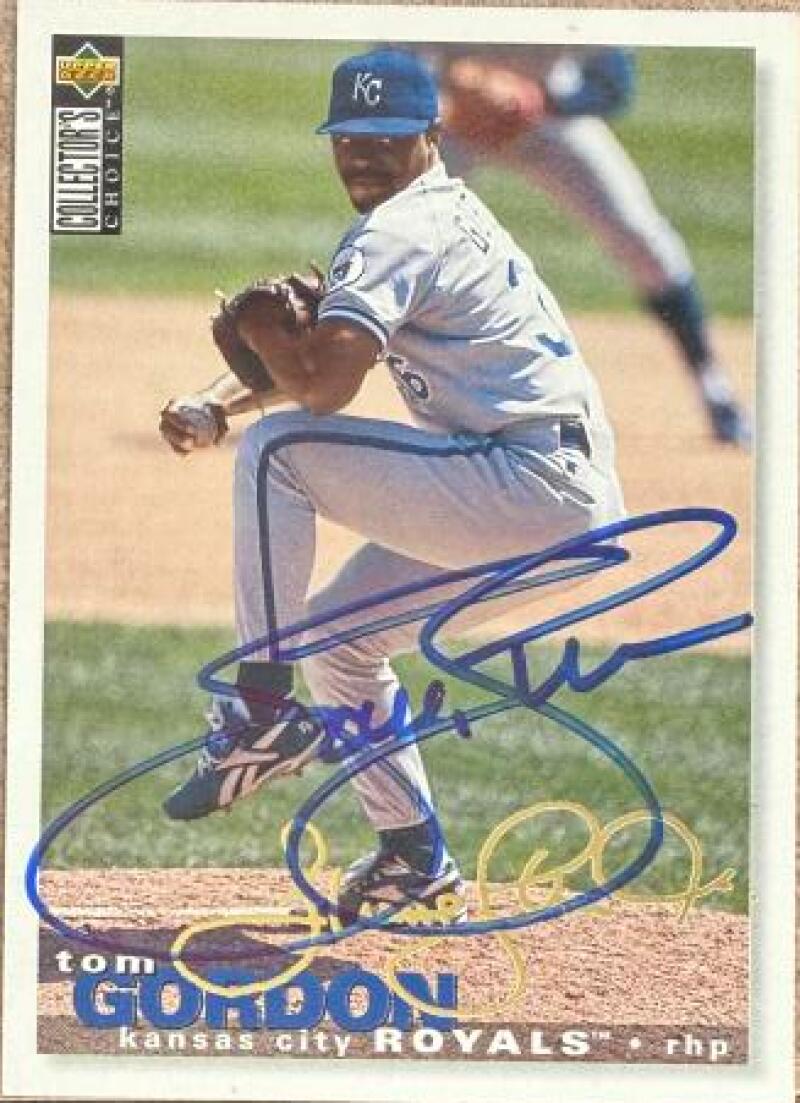 Tom Gordon Signed 1995 Collector's Choice Gold Signature Baseball Card - Kansas City Royals #461