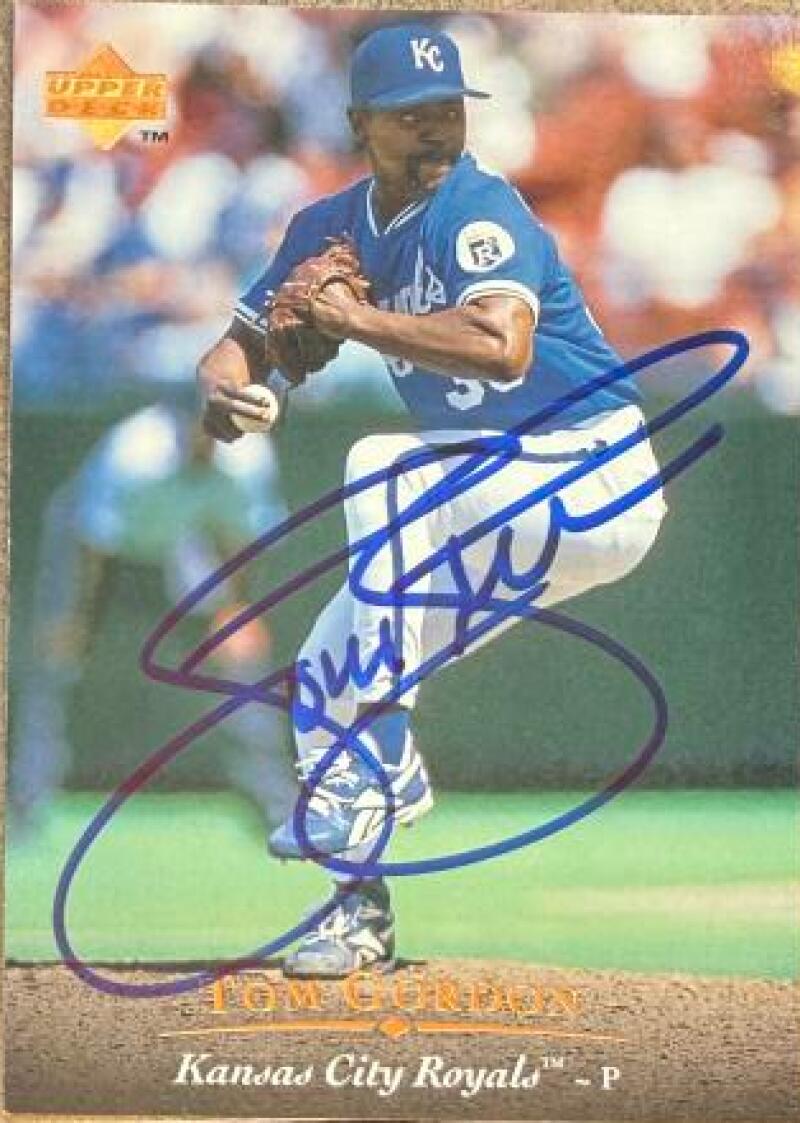 Tom Gordon Signed 1995 Upper Deck Baseball Card - Kansas City Royals #418