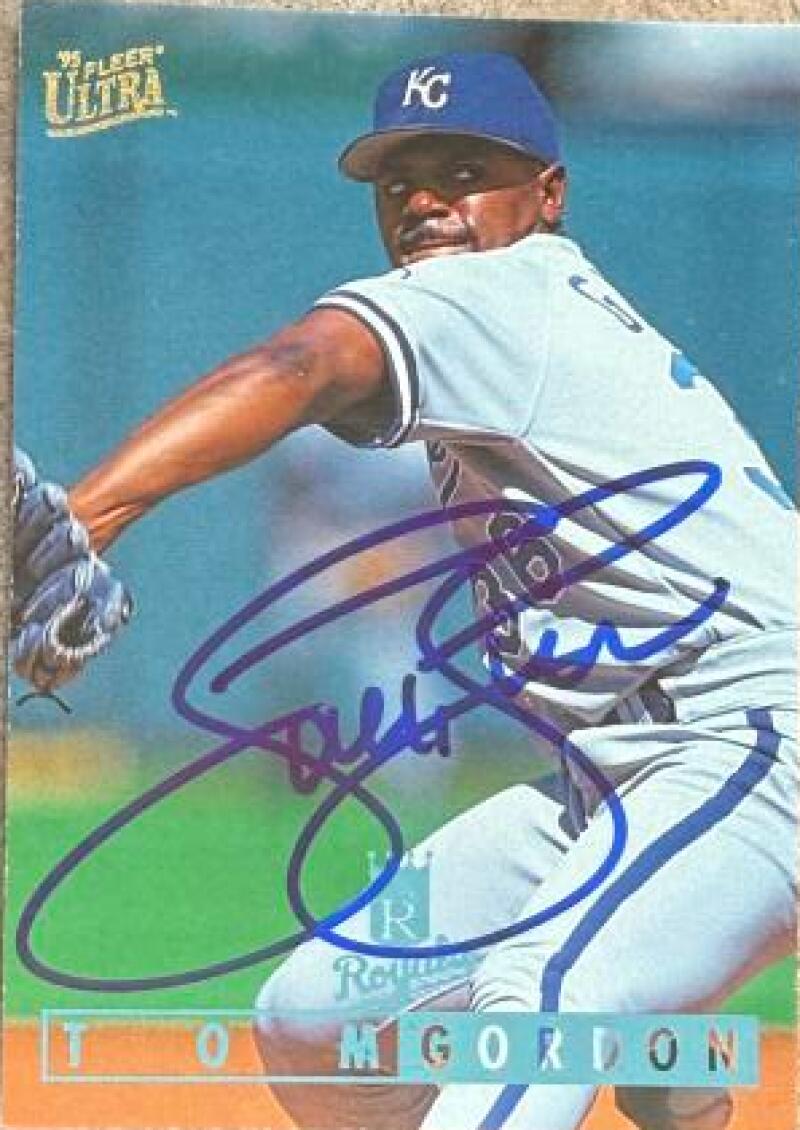 Tom Gordon Signed 1995 Fleer Ultra Baseball Card - Kansas City Royals #289