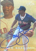 Tom Gordon Signed 1996 Flair Gold Background Silver Lettering Baseball Card - Boston Red Sox #18