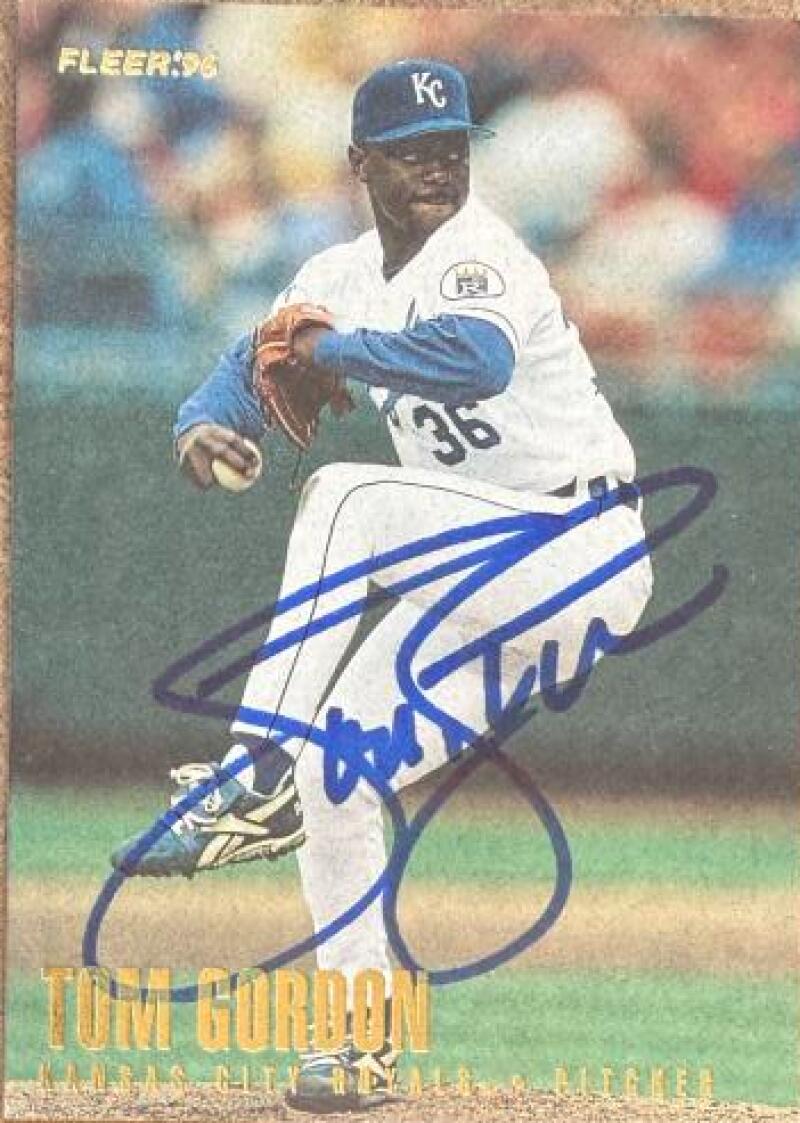 Tom Gordon Signed 1996 Fleer Baseball Card - Kansas City Royals #127