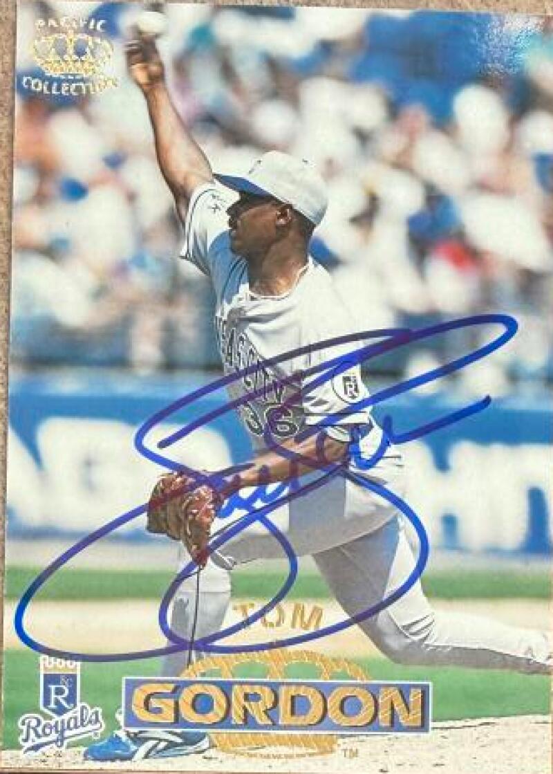 Tom Gordon Signed 1996 Pacific Crown Collection Baseball Card - Kansas City Royals #335