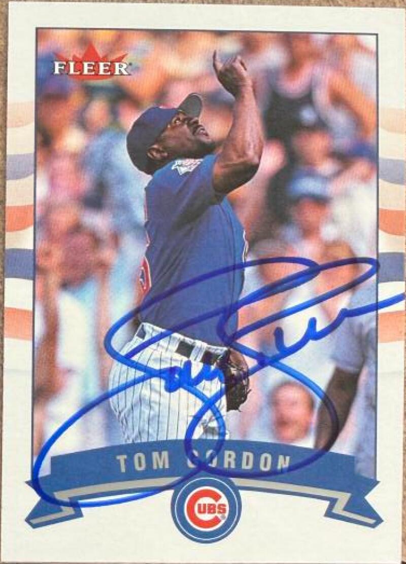 Tom Gordon Signed 2002 Fleer Baseball Card - Chicago Cubs #238