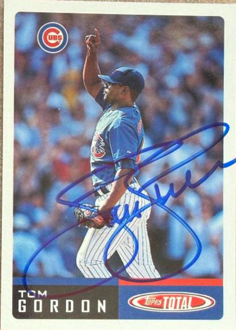 Tom Gordon Signed 2002 Topps Total Baseball Card - Chicago Cubs #741