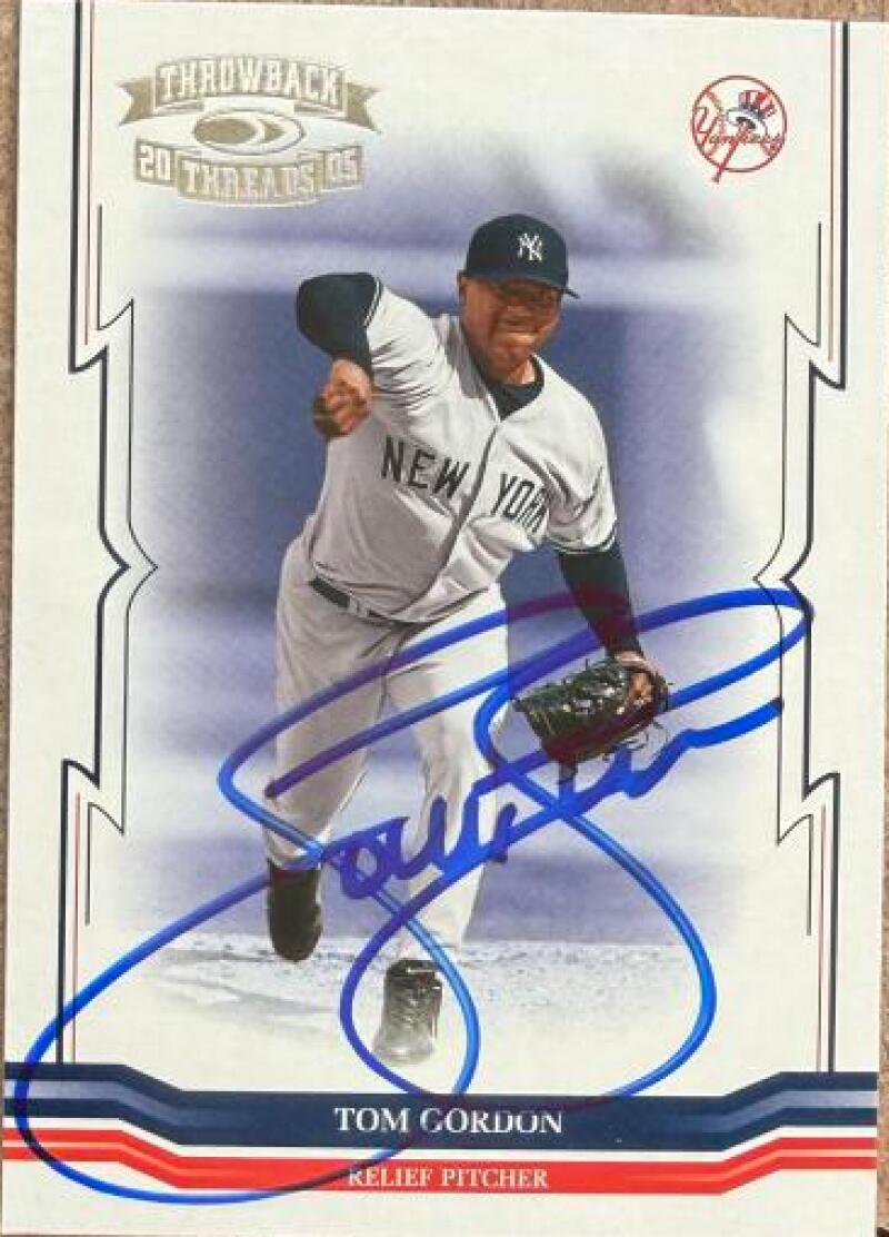 Tom Gordon Signed 2005 Donruss Throwback Threads Baseball Card - New York Yankees #209
