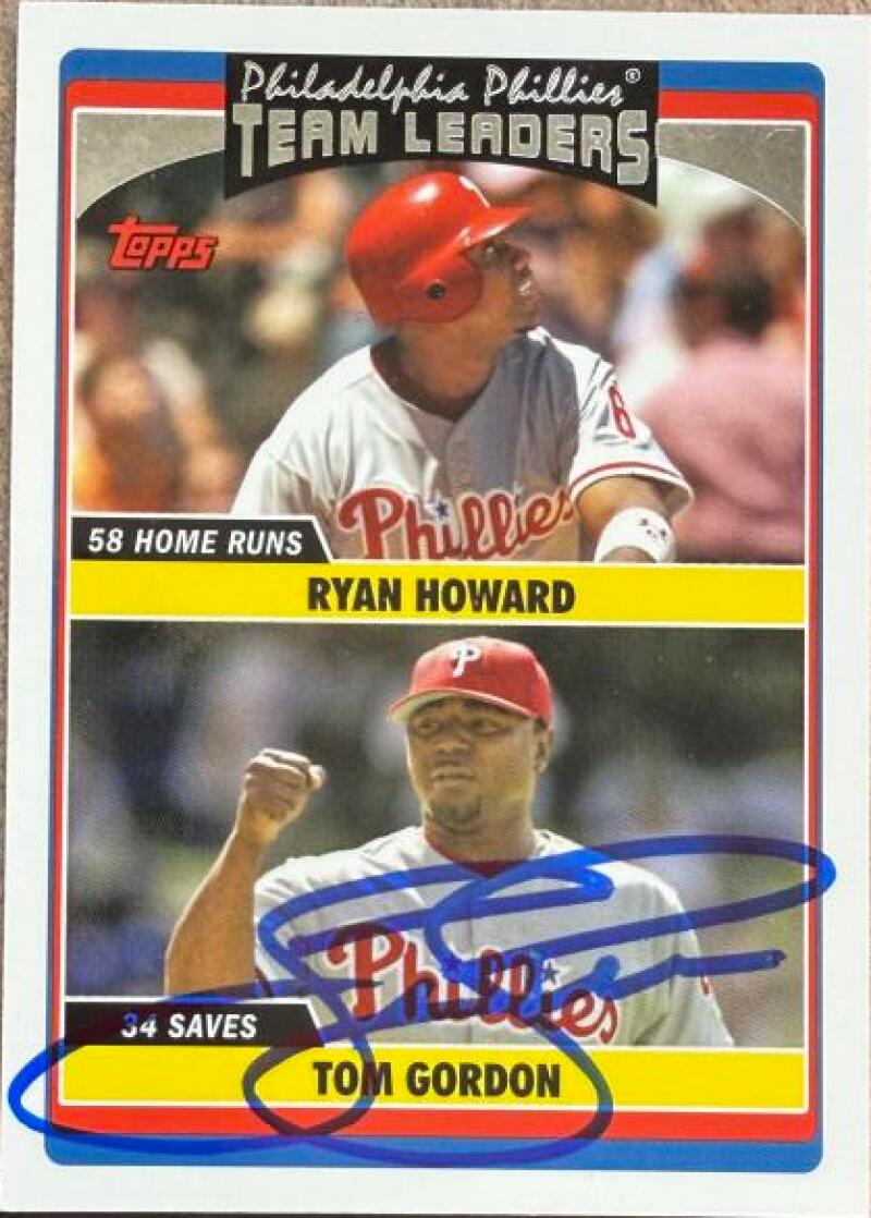Tom Gordon Signed 2006 Topps Updates & Highlights Phillies Team Leaders TL #UH292