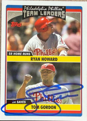 Tom Gordon Signed 2006 Topps Updates & Highlights Phillies Team Leaders TL #UH292