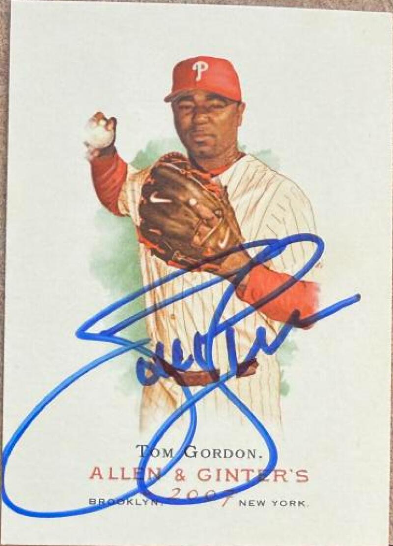 Tom Gordon Signed 2007 Topps Allen & Ginter Baseball Card - Philadelphia Phillies #149