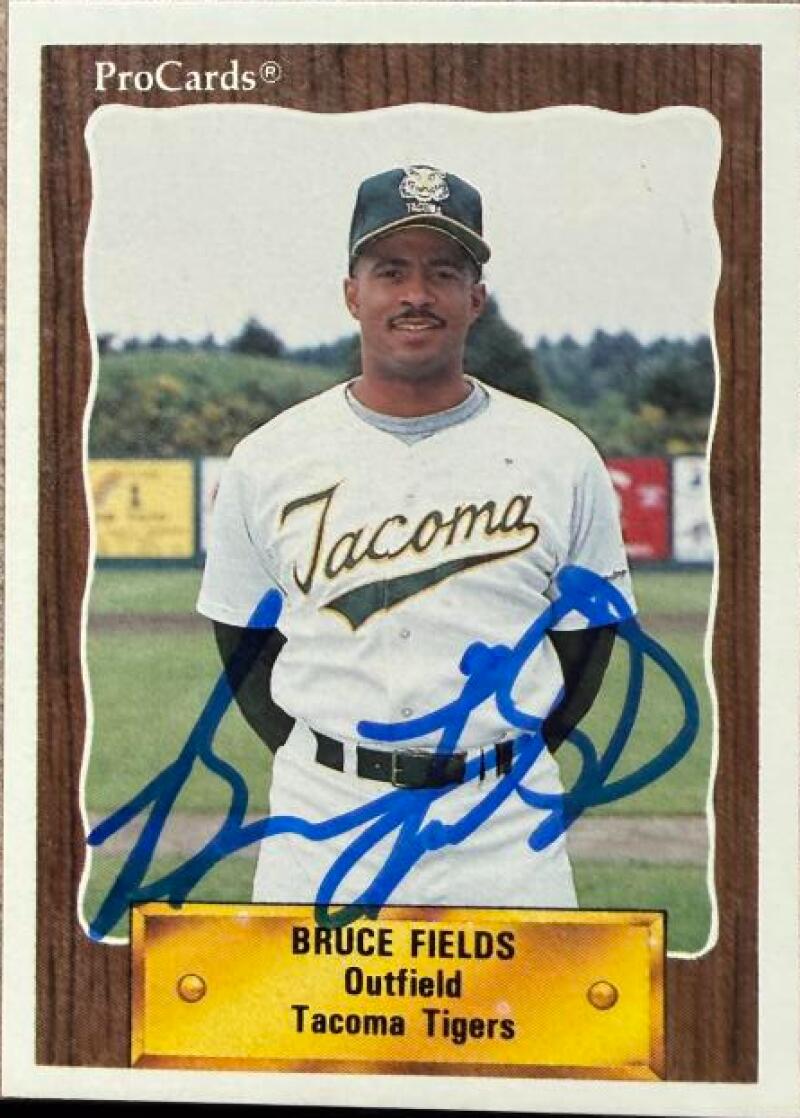 Bruce Fields Signed 1990 ProCards Tacoma Tigers Baseball Card #106